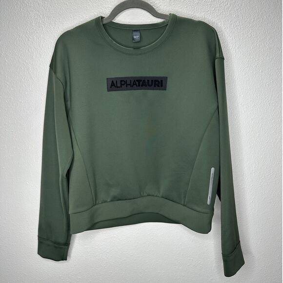 Alphatauri Olive Green Round Neck Long Sleeve Sweatshirt S - Picture 11 of 16
